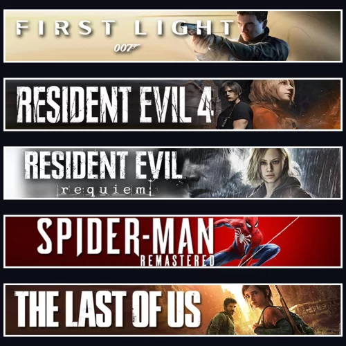 007 +Evil 4 +Evil 9 +Spider 1 +TLOU1